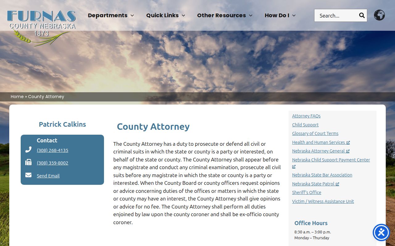 Beaver City criminal records and Furnas County Attorney office