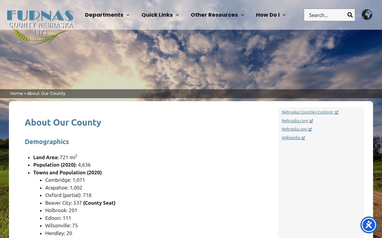 Furnas County criminal records courthouse and county history source